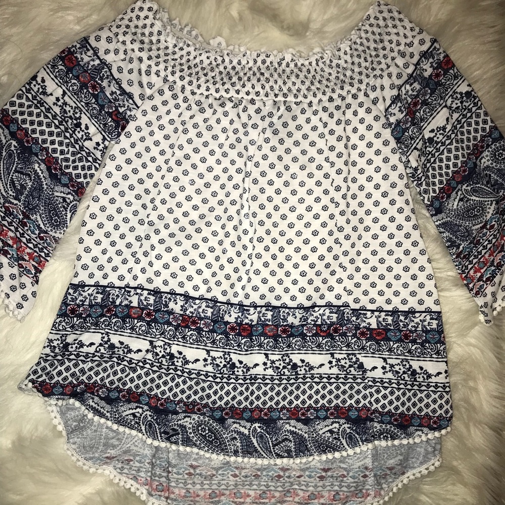 Off the Shoulder Top w/ bell sleeves